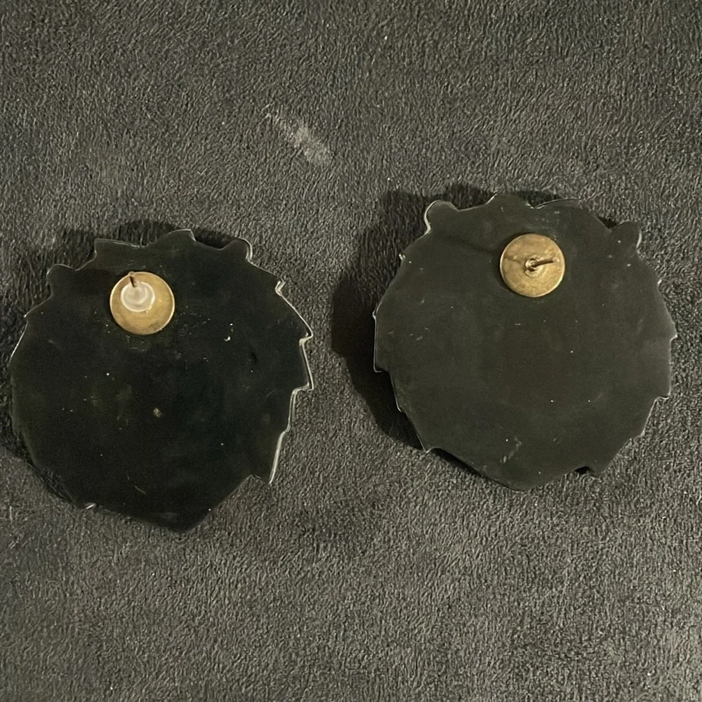 Vintage Lee Sands mother of pearl mosaic earings